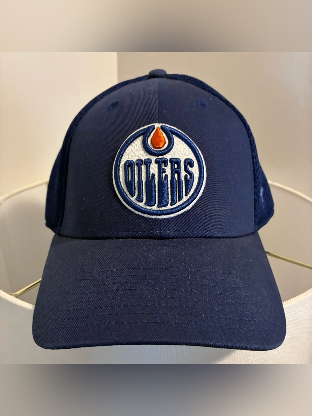Edmonton Oilers Navy Mesh Back Trucker Hat
